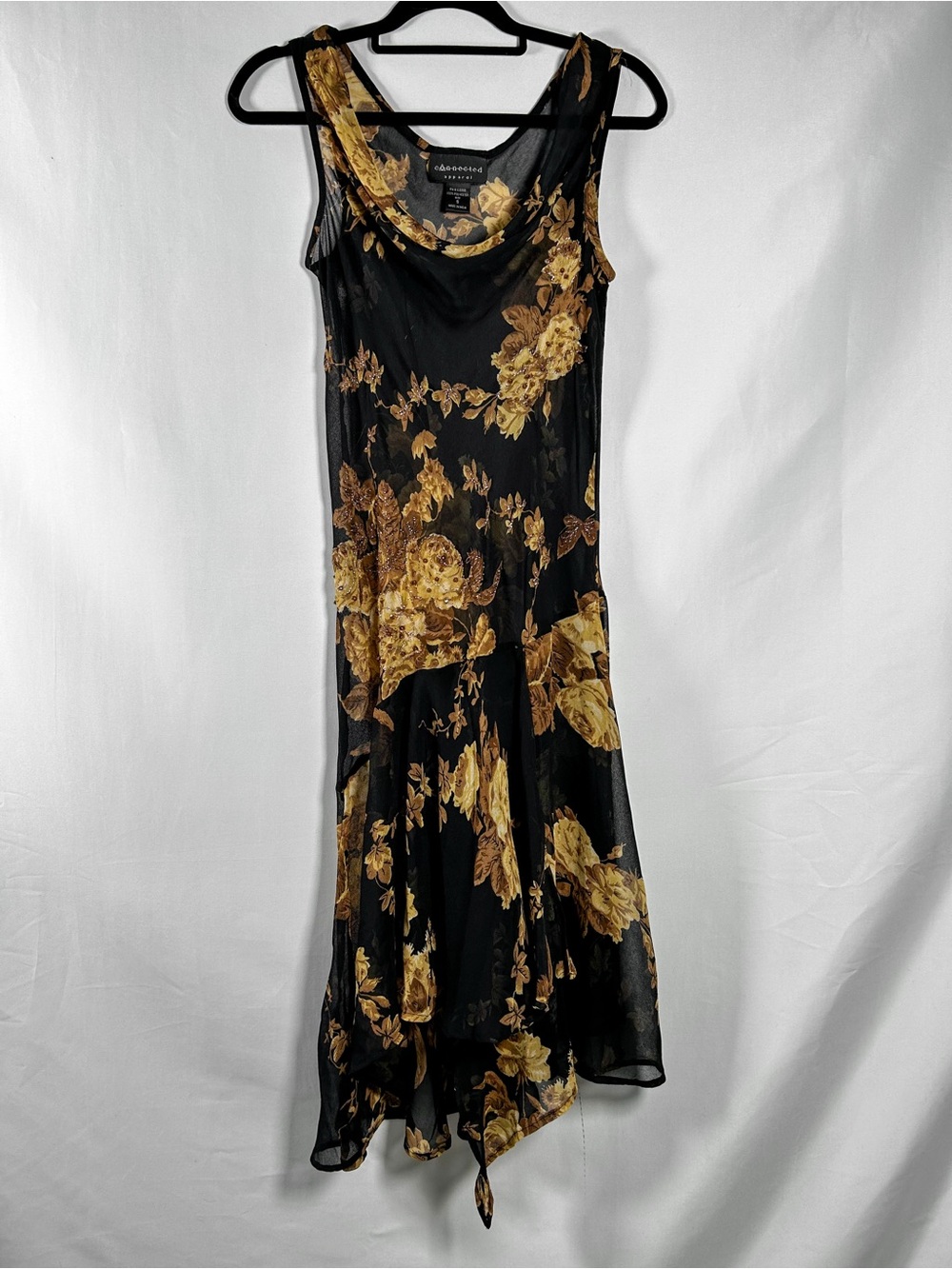 Y2K Connected Apparel Beaded Floral Sequin Whimsy /Fairycore Dress